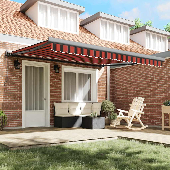 Tenda Sole Retrattile Arancione Marrone 4x3m Tessuto Alluminio 3154618