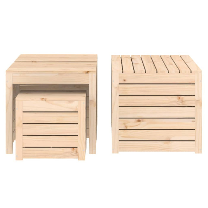 Set Cassette da Giardino 4 pz in Legno Massello di Pino 3154666