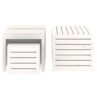 Set Cassette da Giardino 4 pz Bianco in Legno Massello di Pino 3154667