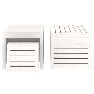 Set Cassette da Giardino 4 pz Bianco in Legno Massello di Pino 3154667