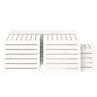 Set Cassette da Giardino 4 pz Bianco in Legno Massello di Pino 3154667