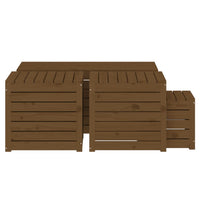 Set Cassette da Giardino 4 pz ambra in Legno Massello di Pino 3154669