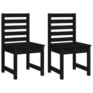 Set da Pranzo per Giardino 4pz Nero in Legno Massello di Pino 3154699