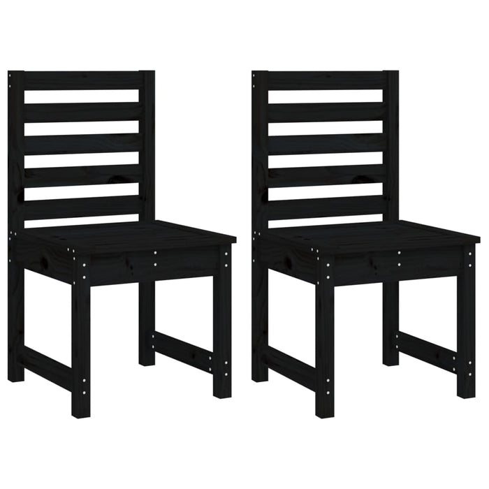 Set da Pranzo per Giardino 4pz Nero in Legno Massello di Pino 3154699