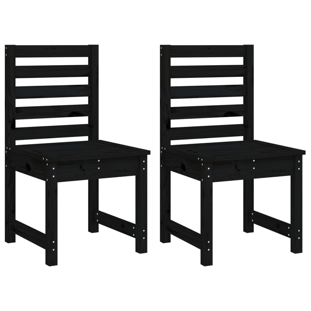 Set da Pranzo per Giardino 4pz Nero in Legno Massello di Pino 3154699
