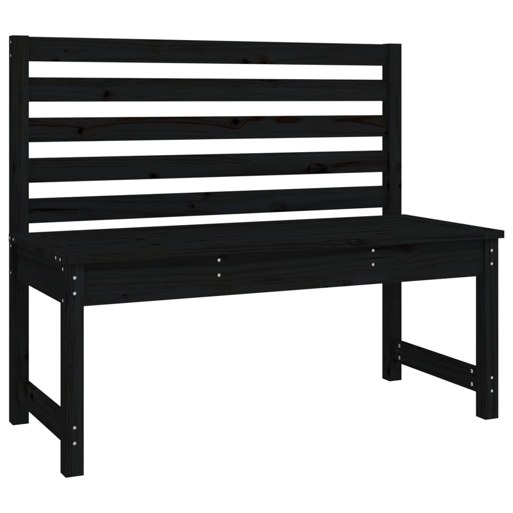 Set da Pranzo per Giardino 4pz Nero in Legno Massello di Pino 3154699