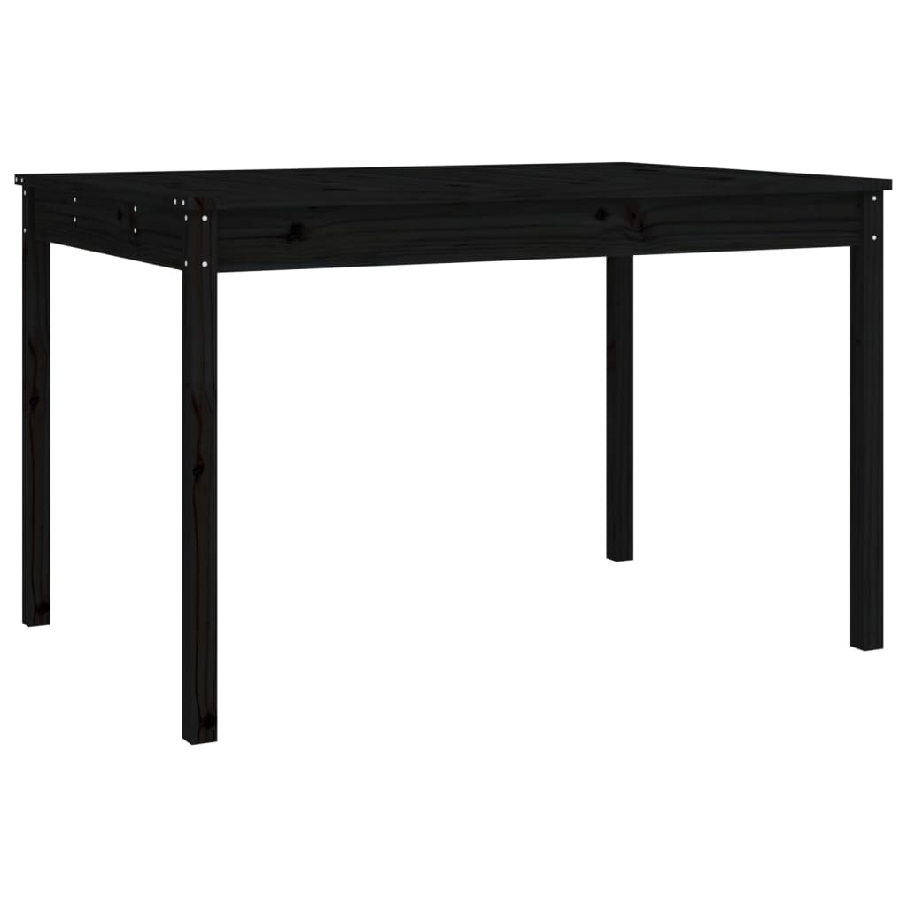 Set da Pranzo per Giardino 4pz Nero in Legno Massello di Pino 3154699