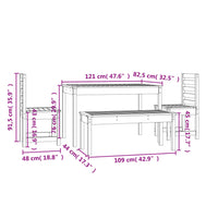 Set da Pranzo per Giardino 4 pz in Legno Massello di Douglas 3154706