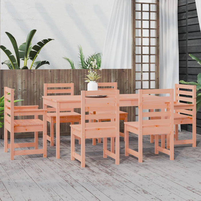 Set da Pranzo per Giardino 7 pz in Legno Massello di Douglas