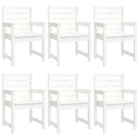 Set da Pranzo per Giardino 7pz Bianco in Legno Massello di Pino 3154714