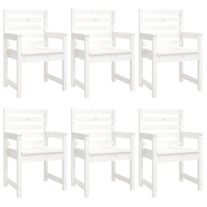Set da Pranzo per Giardino 7pz Bianco in Legno Massello di Pino 3154714