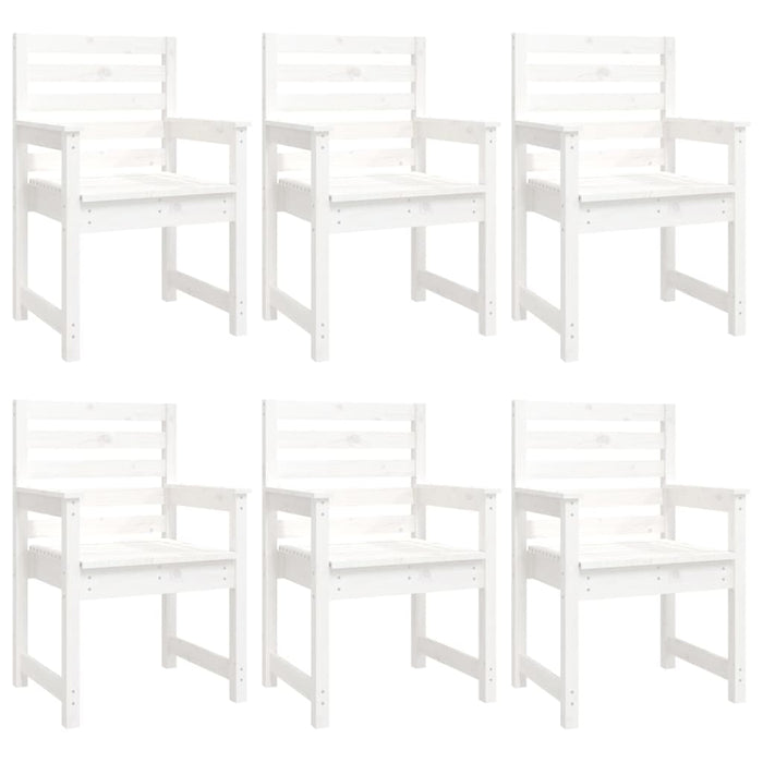Set da Pranzo per Giardino 7pz Bianco in Legno Massello di Pino 3154714