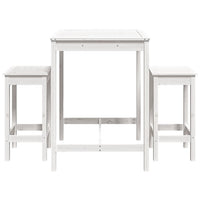 Set Bar da Giardino 3 pz Bianco in Legno Massello di Pino 3154726