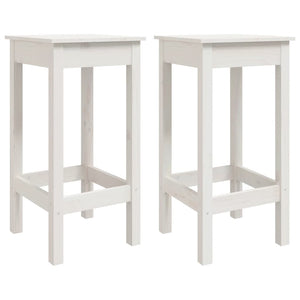 Set Bar da Giardino 3 pz Bianco in Legno Massello di Pino 3154726
