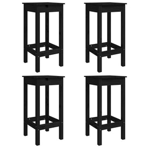 Set Bar da Giardino 5 pz Nero in Legno Massello di Pino 3154734