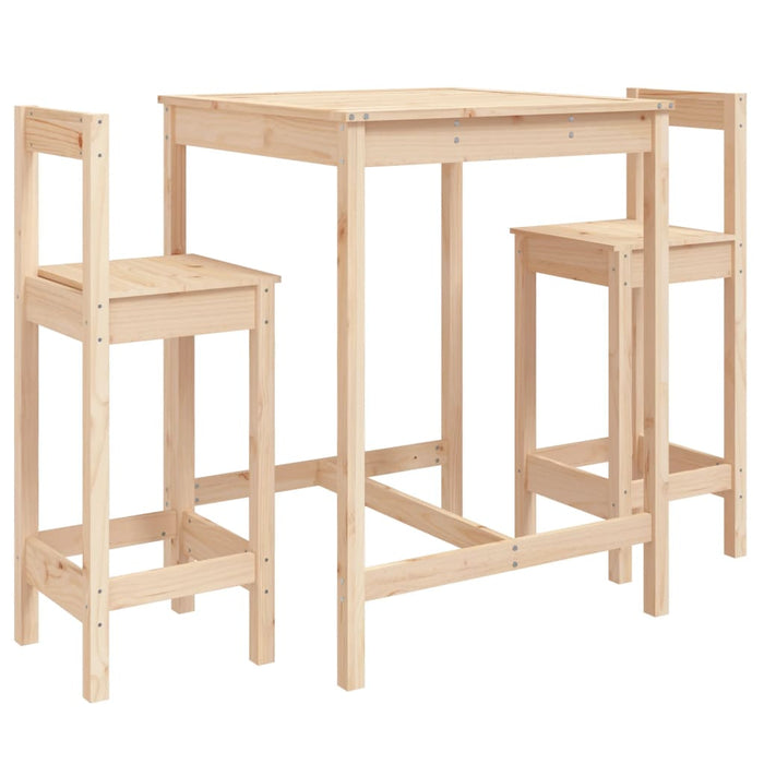 Set Bar da Giardino 3 pz in Legno Massello di Pino 3154735