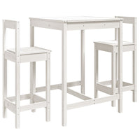Set Bar da Giardino 3 pz Bianco in Legno Massello di Pino 3154736