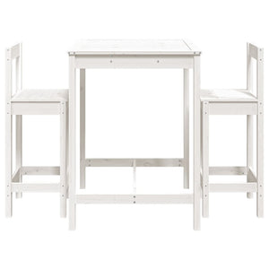 Set Bar da Giardino 3 pz Bianco in Legno Massello di Pino 3154736