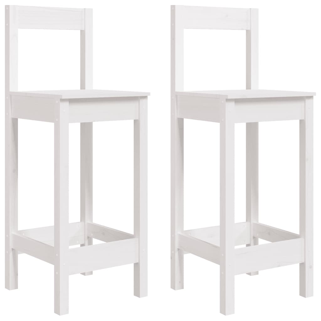 Set Bar da Giardino 3 pz Bianco in Legno Massello di Pino 3154736