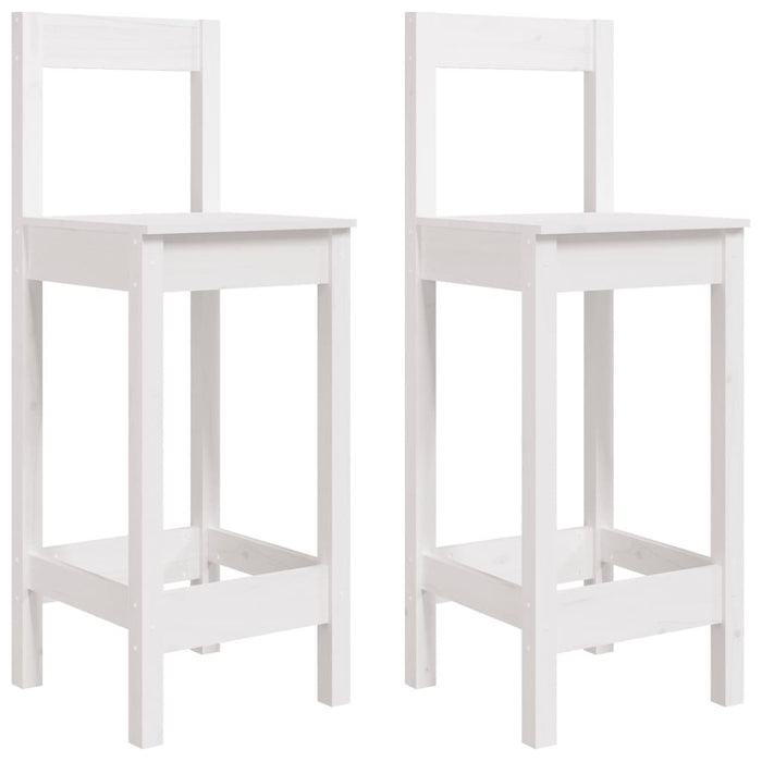 Set Bar da Giardino 3 pz Bianco in Legno Massello di Pino 3154736