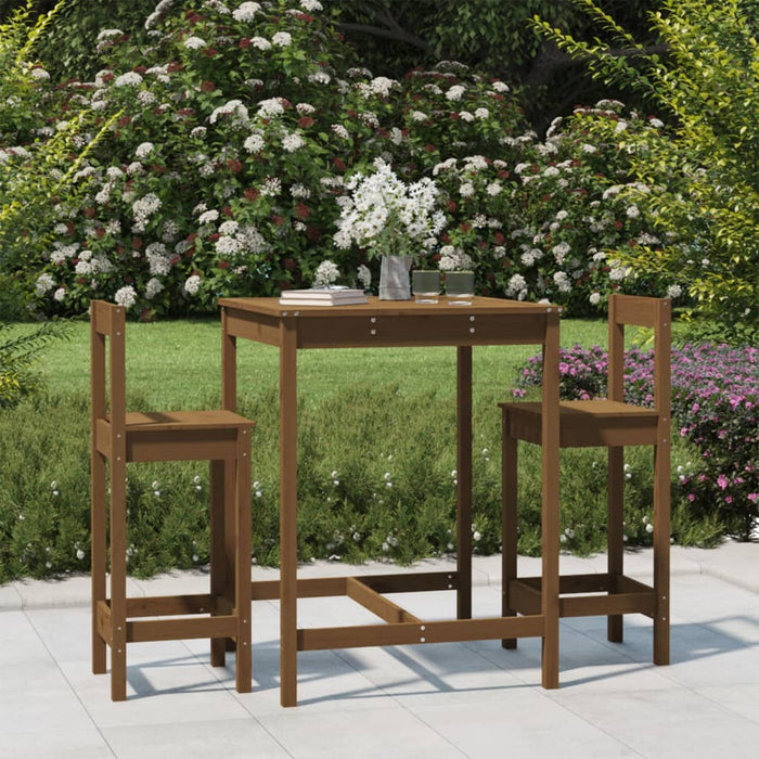 Set Bar da Giardino 3 pz ambra in Legno Massello di Pino 3154738