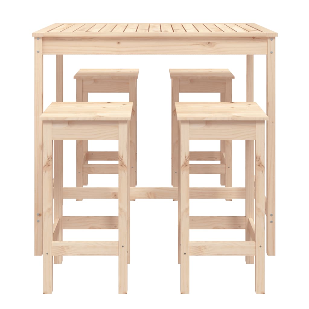 Set Bar da Giardino 5 pz in Legno Massello di Pino 3154745