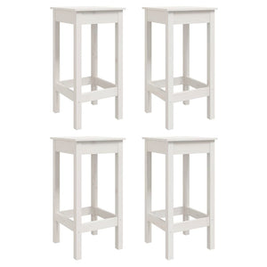 Set Bar da Giardino 5 pz Bianco in Legno Massello di Pino