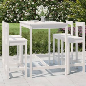 Set Bar da Giardino 5 pz Bianco in Legno Massello di Pinocod mxl 70259