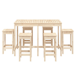 Set Bar da Giardino 7 pz in Legno Massello di Pino 3154755