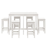 Set Bar da Giardino 7 pz Bianco in Legno Massello di Pino 3154756