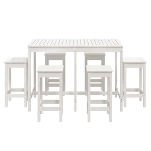 Set Bar da Giardino 7 pz Bianco in Legno Massello di Pino 3154756