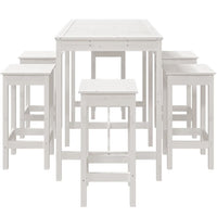 Set Bar da Giardino 7 pz Bianco in Legno Massello di Pino 3154756