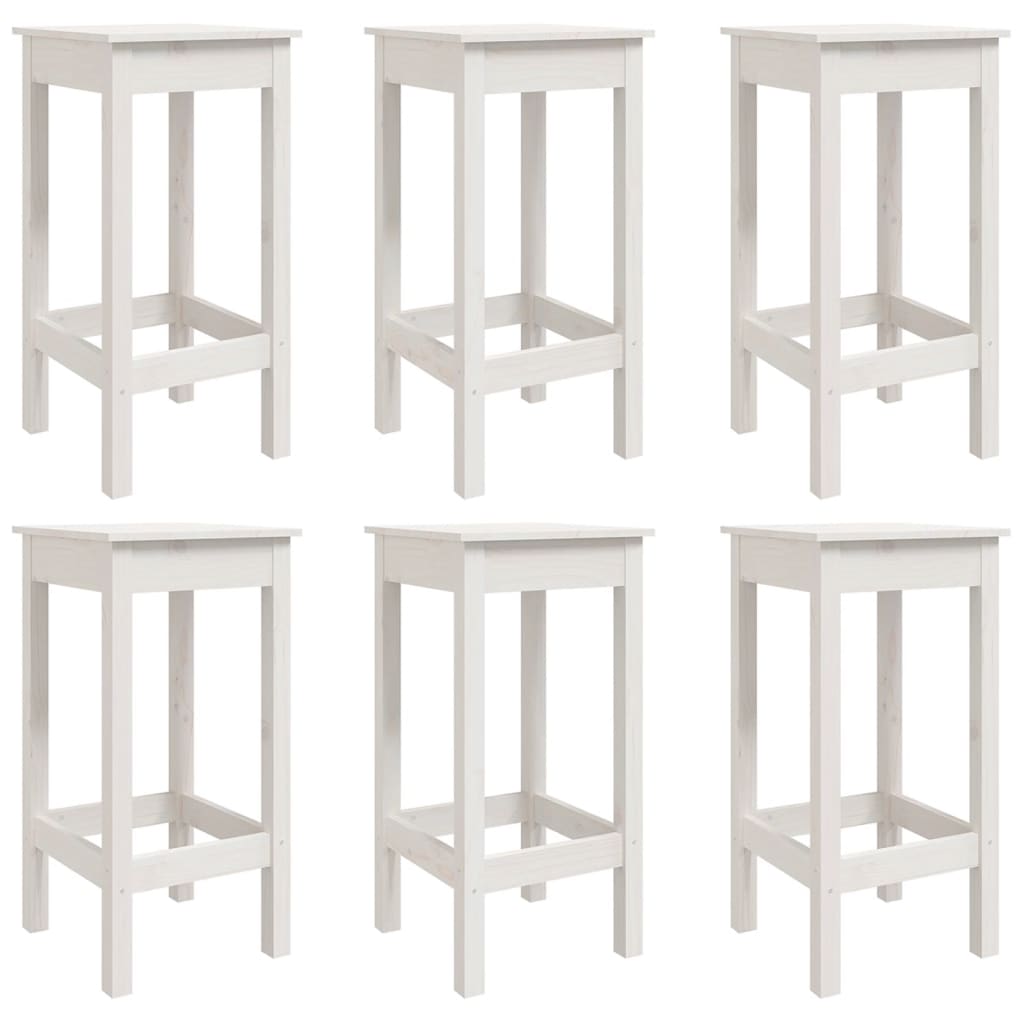 Set Bar da Giardino 7 pz Bianco in Legno Massello di Pino