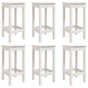 Set Bar da Giardino 7 pz Bianco in Legno Massello di Pino