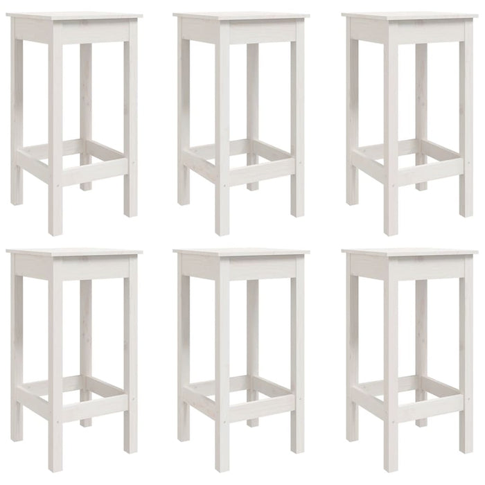 Set Bar da Giardino 7 pz Bianco in Legno Massello di Pino