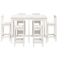 Set Bar da Giardino 7 pz Bianco in Legno Massello di Pino 3154761