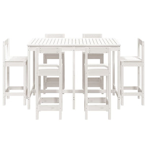 Set Bar da Giardino 7 pz Bianco in Legno Massello di Pino 3154761