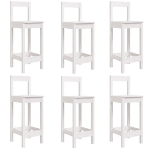 Set Bar da Giardino 7 pz Bianco in Legno Massello di Pino