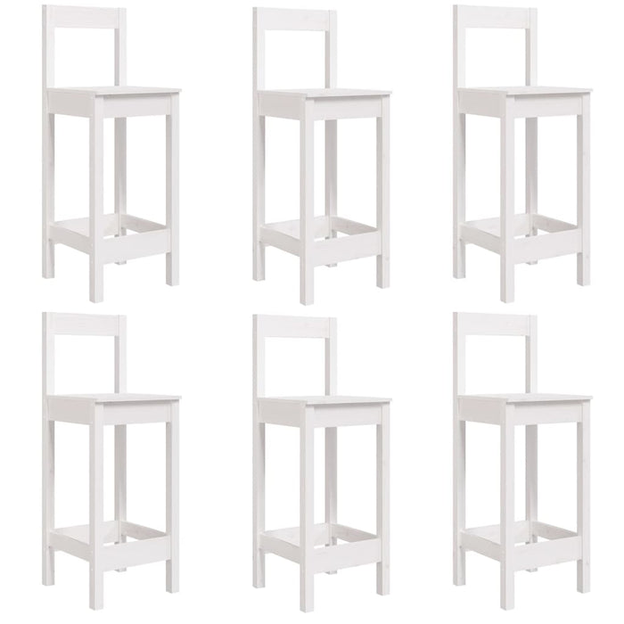 Set Bar da Giardino 7 pz Bianco in Legno Massello di Pino