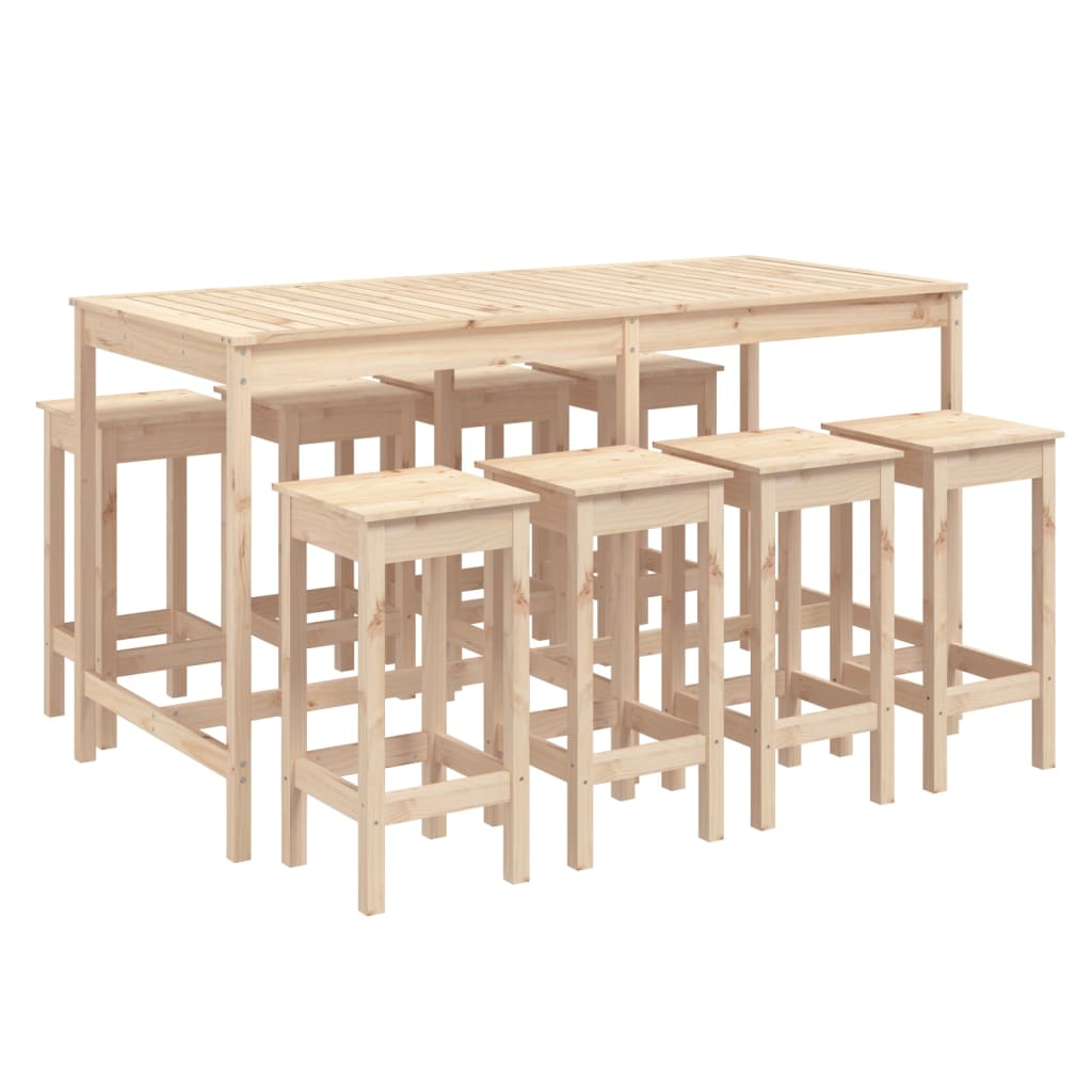 Set Bar da Giardino 9 pz in Legno Massello di Pinocod mxl 94293