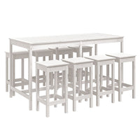 Set Bar da Giardino 9 pz Bianco in Legno Massello di Pino 3154766