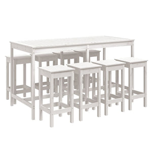 Set Bar da Giardino 9 pz Bianco in Legno Massello di Pino 3154766