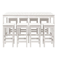 Set Bar da Giardino 9 pz Bianco in Legno Massello di Pino 3154766