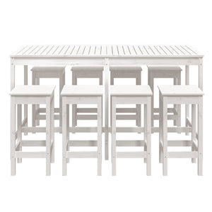 Set Bar da Giardino 9 pz Bianco in Legno Massello di Pino 3154766