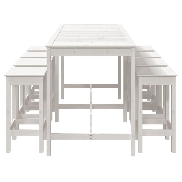 Set Bar da Giardino 9 pz Bianco in Legno Massello di Pino 3154766