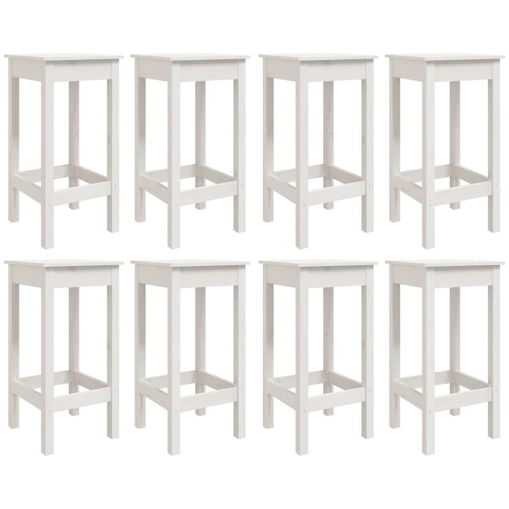 Set Bar da Giardino 9 pz Bianco in Legno Massello di Pino 3154766