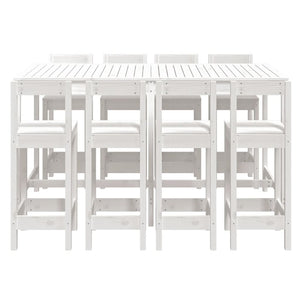 Set Bar da Giardino 9 pz Bianco in Legno Massello di Pino 3154771