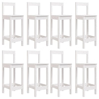 Set Bar da Giardino 9 pz Bianco in Legno Massello di Pino