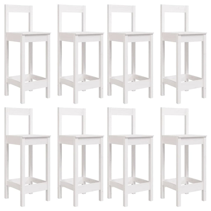 Set Bar da Giardino 9 pz Bianco in Legno Massello di Pino