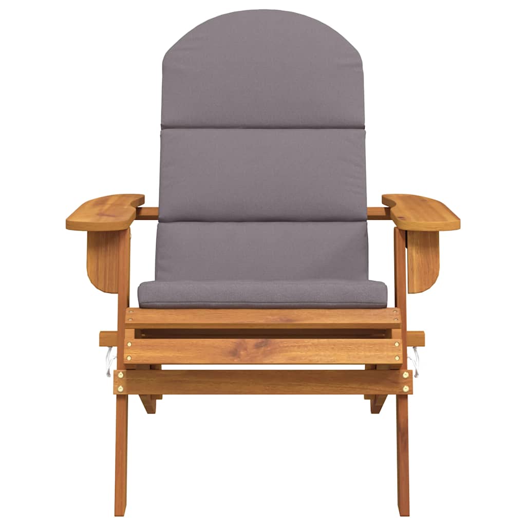 Sedia Adirondack da Giardino con Cuscini Legno Massello Acacia 360032